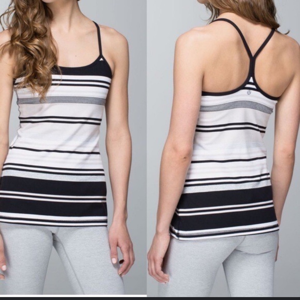 Lululemon Athletica Black and Cream Strapless top